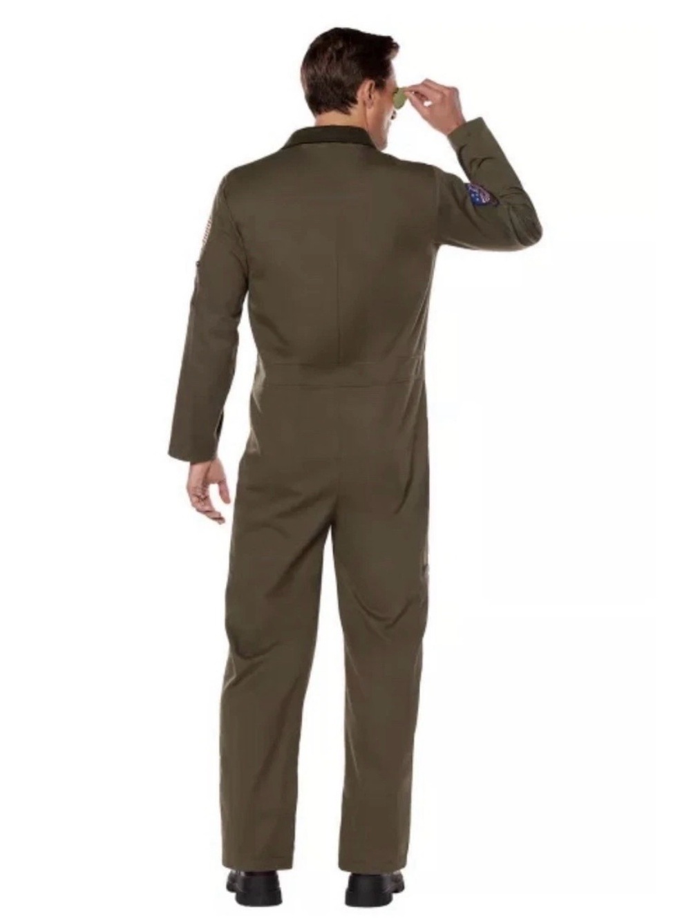 HALLOWEEN Adult Top Gun Flight Suit Costume w/ Mavrick & Goose Patches Large - Picture 2 of 13